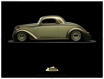 1936 Ford 3-Window Coupe "First Love" Poster - Clean Tools Automotive