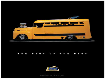 1949 Ford School Bus "Shortcut High" Poster - Clean Tools Automotive